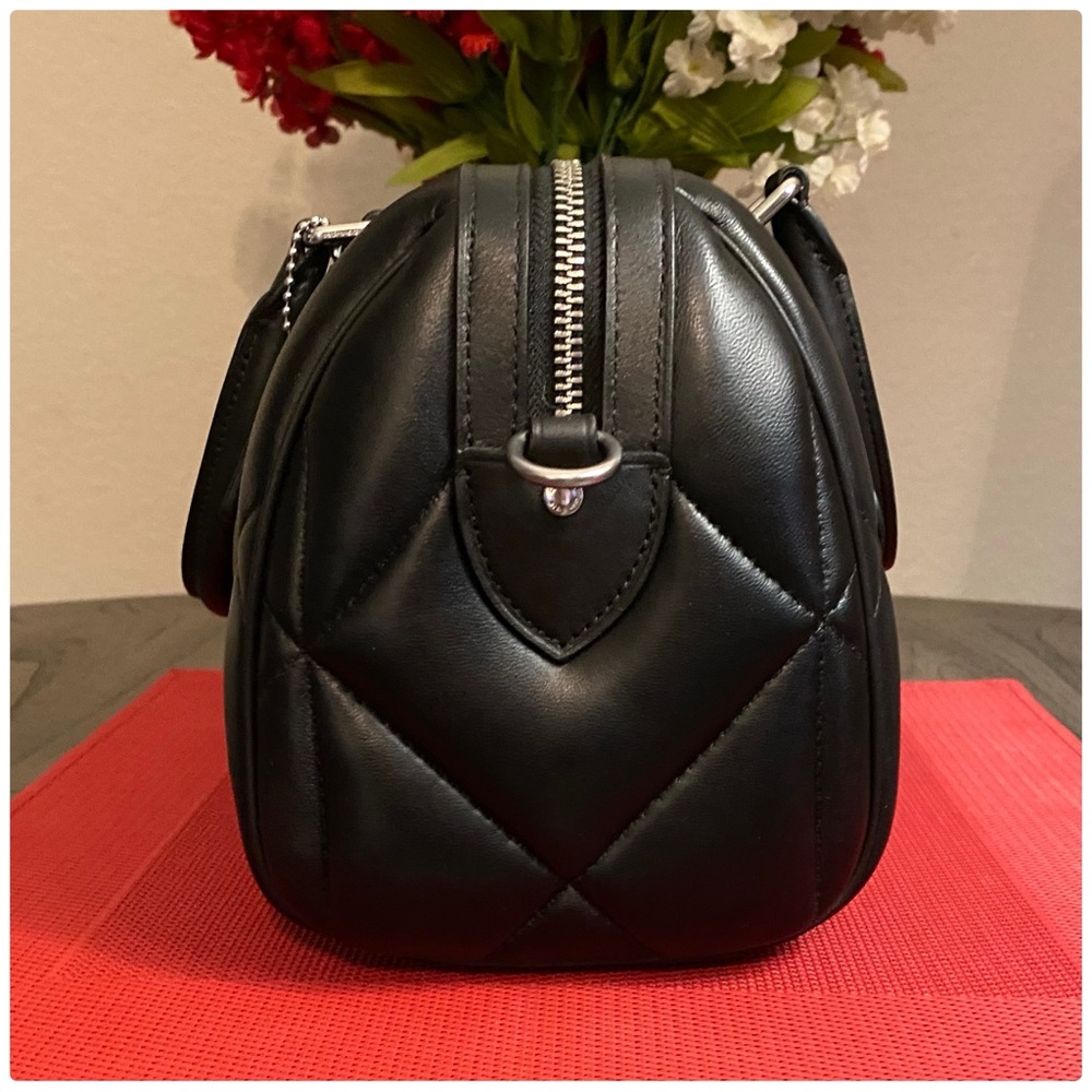 ❤️SOLD❤️NWT Coach Black Rowan Satchel with Puffy Diamond Quilting - Picture 5 of 12